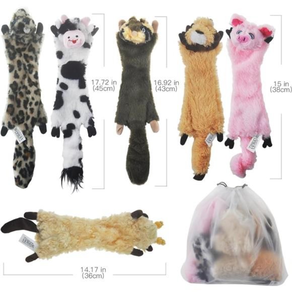 Dog Squeaky Toys No Stuffing, 6 Pack Dog Toys Crinkle Dog Toys for Small Dogs - Picture 3 of 7